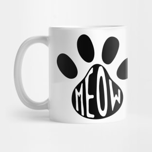 Meow Cat Paw Illustration Mug